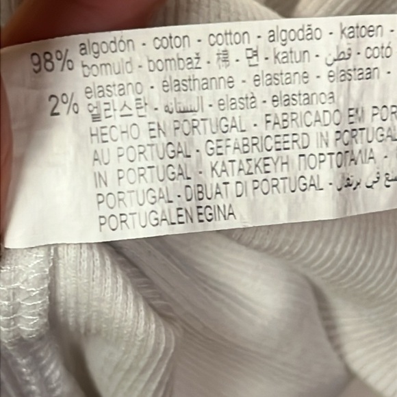 Zara tank top women’s white‎ Ribbed layering summer work out casual lg athletic - Picture 5 of 7